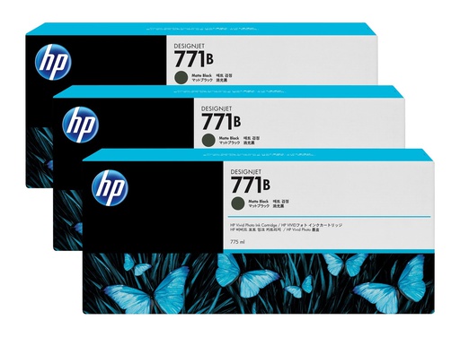 [B6Y23A] HP 771B MATTE BLACK INK CARTRI 3PK